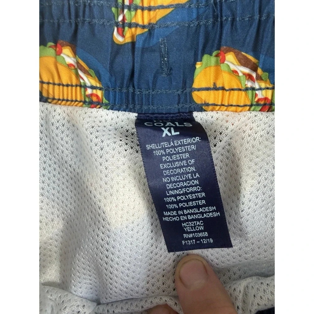 Hot Coals brand blue swim trunks shorts, taco aop, men's xl